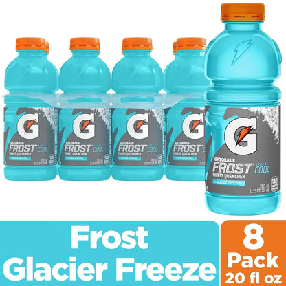 Gatorade Thirst Quencher Sports Drink – Portable Electrolyte Hydration for Camping, Hiking, and Beach Days, 20 Fl Oz, Pack of 8