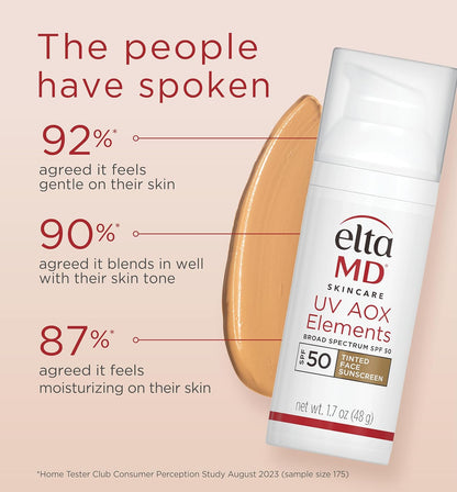 EltaMD UV AOX Elements Tinted Mineral Sunscreen SPF 50 – One-Step Clean Beauty Essential