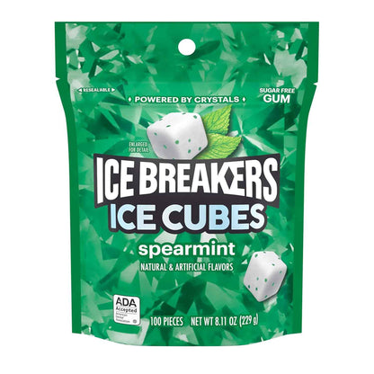 ICE BREAKERS Ice Cubes Spearmint Sugar Free Chewing Gum – Desk-Drawer Fresh Breath for Office Meetings and Presentations