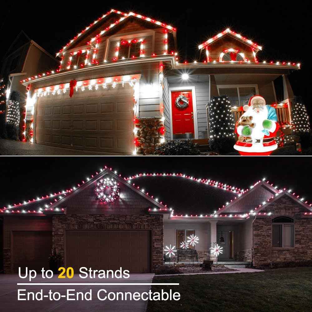 Brizled Connectable C5 Lights – Durable Outdoor Roofline, Porch, and Front Yard Holiday Display
