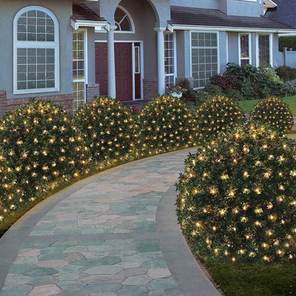 Ollny Christmas Net Lights – 29V Low Voltage Mesh Lights, Cool to Touch Holiday Lights Safe Around Kids and Pets, 8 Modes