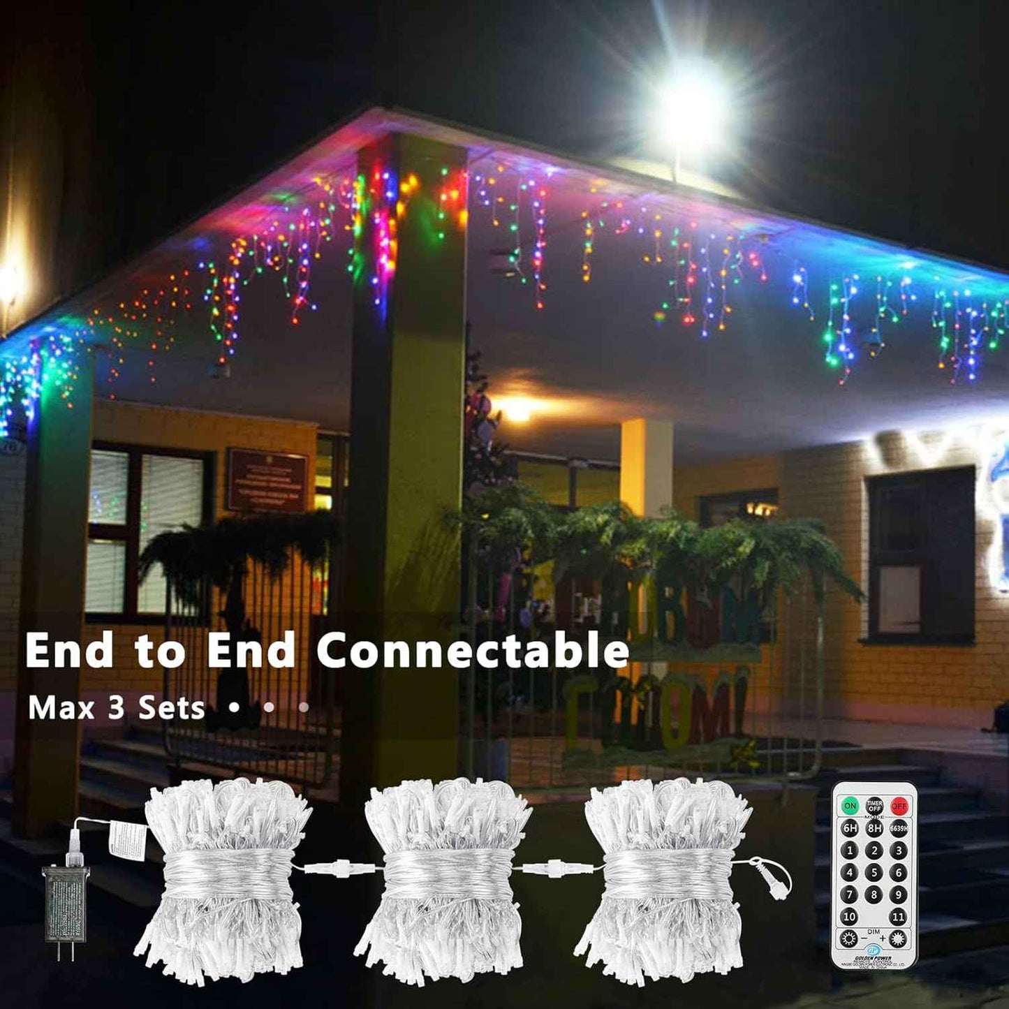 Brizled Icicle Lights 29ft – Bedroom Aesthetic LED Curtain, 4 Color Variants for Mood Lighting