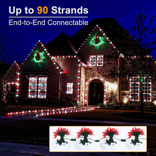Brizled Red & Cool White C9 LED Lights – Cozy Holiday Ambiance for Bedroom and Dining Room Decor