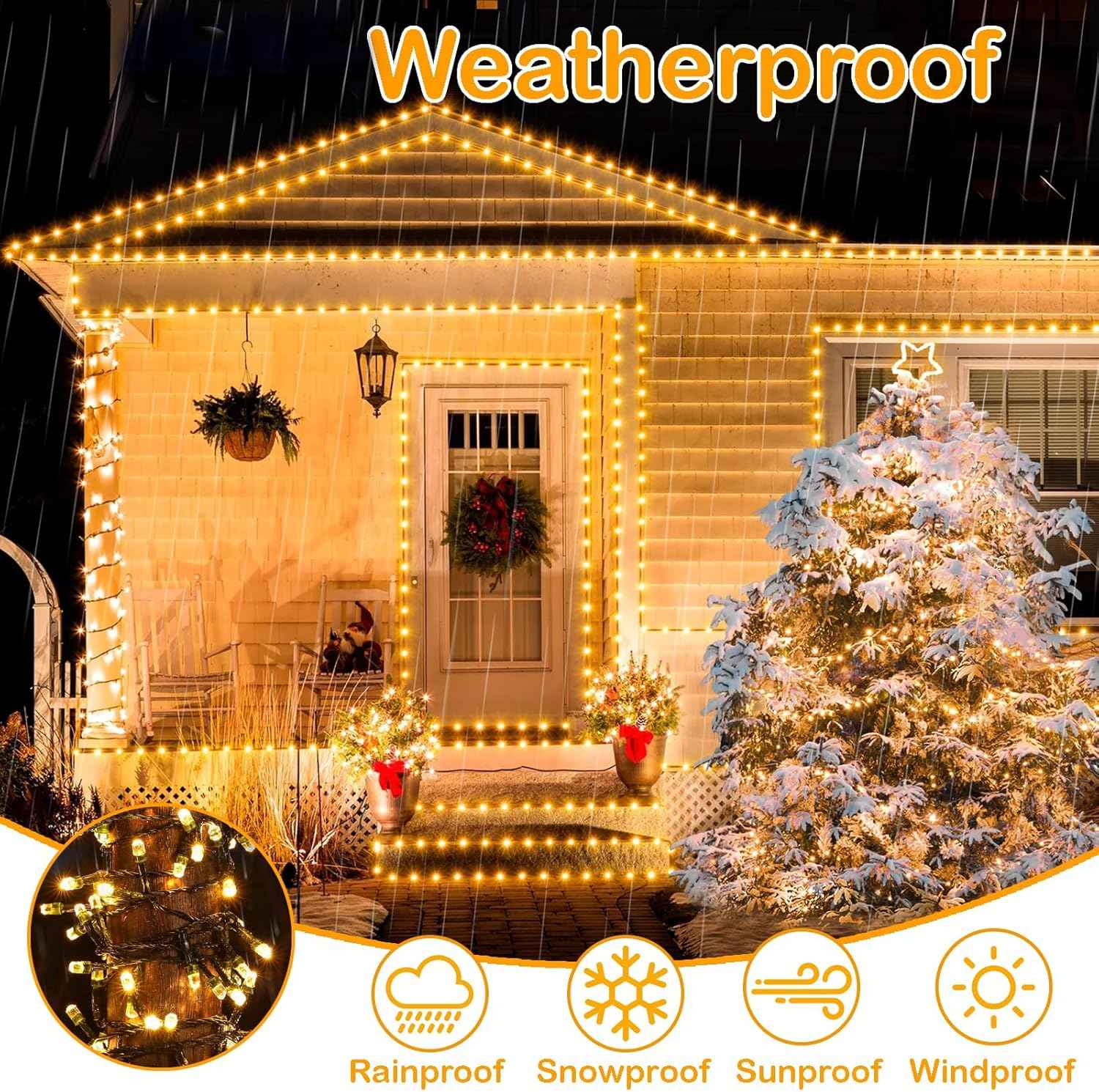 Decute 300LED UL Certified String Lights – Flameless Warm White Bedroom Lighting, 29V Low Voltage Safe for Kids and Pets