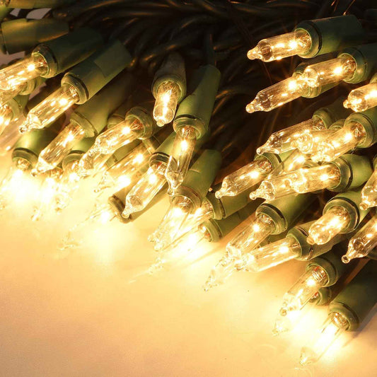 Safe Around Kids and Pets, 150-Bulb Incandescent Mini String Lights with Built-In Fuse and UL Approval, Warm White