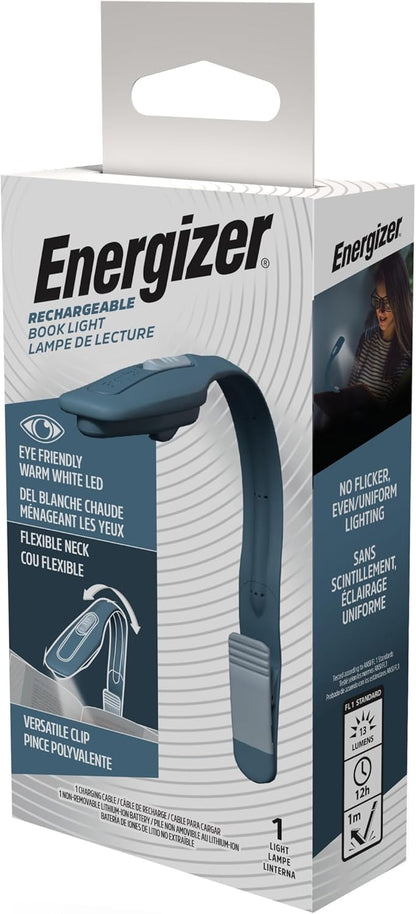Energizer Flex-R LED Book Light – Clean Design Bedside Lamp, Neutral Clip-On Light for Uncluttered Spaces