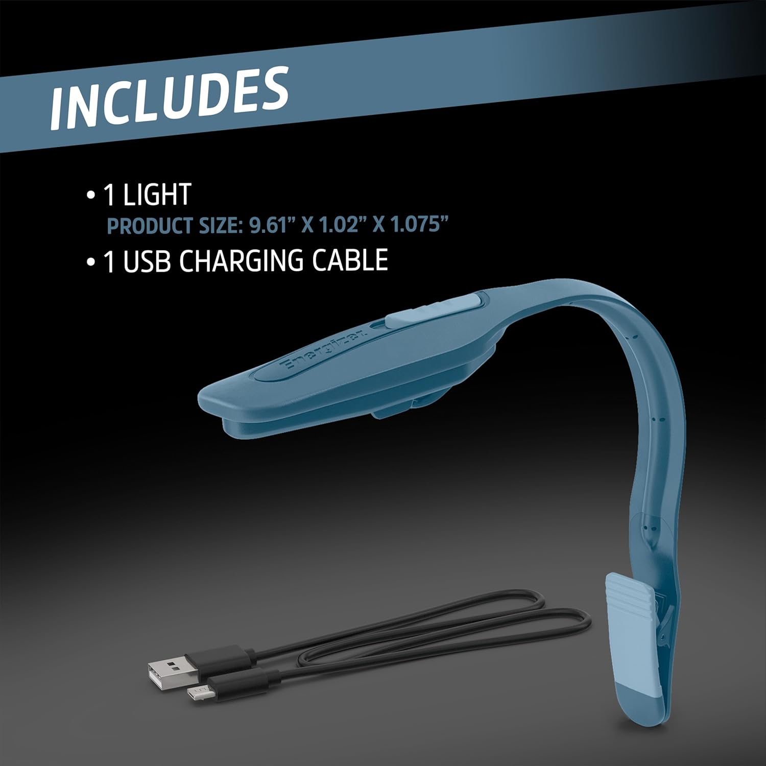 Energizer Flex-R LED Book Light – Clean Design Bedside Lamp, Neutral Clip-On Light for Uncluttered Spaces