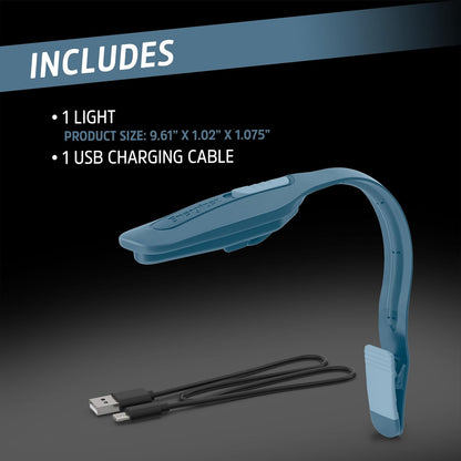 Energizer Flex-R LED Book Light – Clean Design Bedside Lamp, Neutral Clip-On Light for Uncluttered Spaces