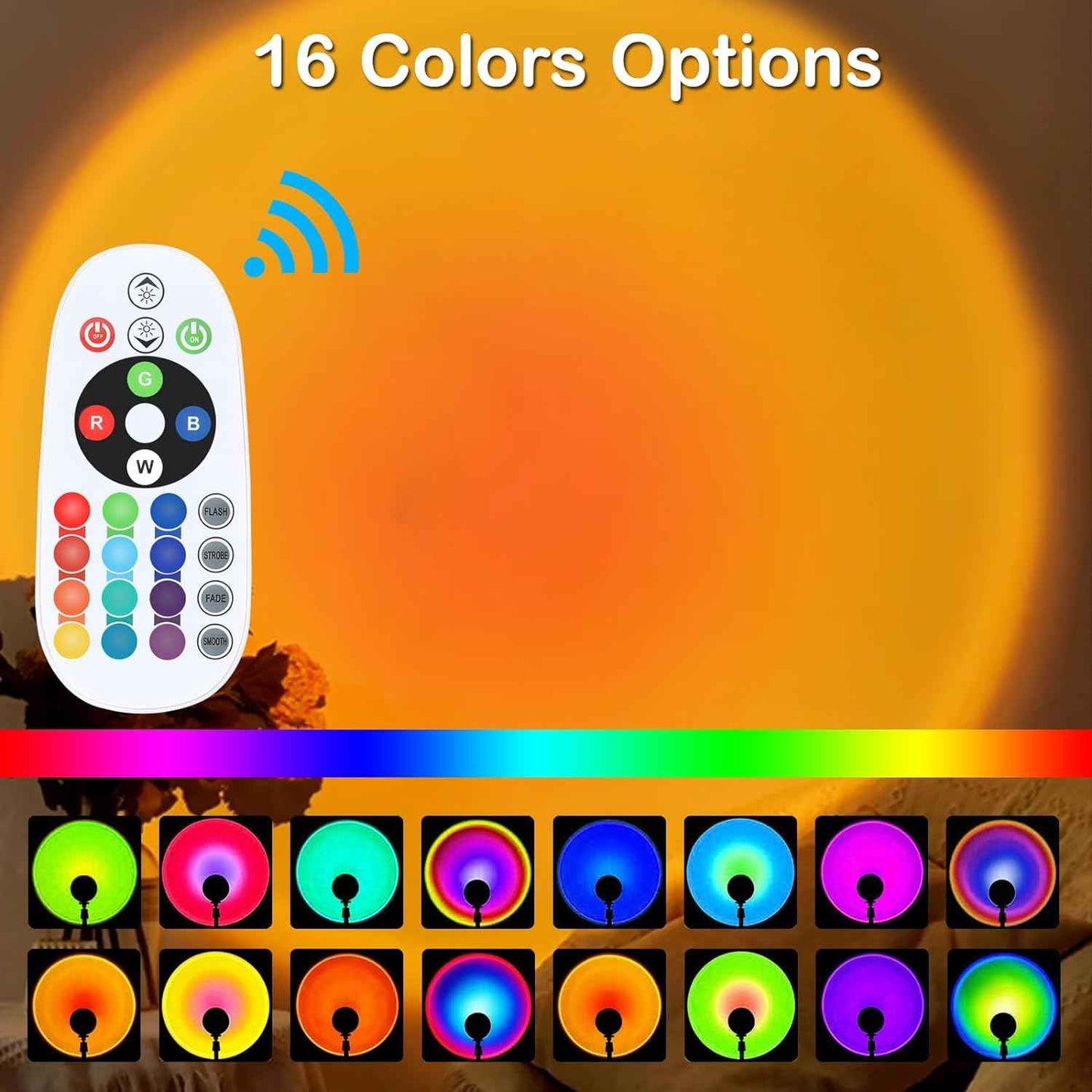Sunset Lamp Projector – Calming Night Light for Bedtime Routine, 4 Brightness Levels for Stress Relief at Home