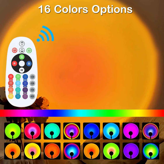 Sunset Lamp Projector – Calming Night Light for Bedtime Routine, 4 Brightness Levels for Stress Relief at Home