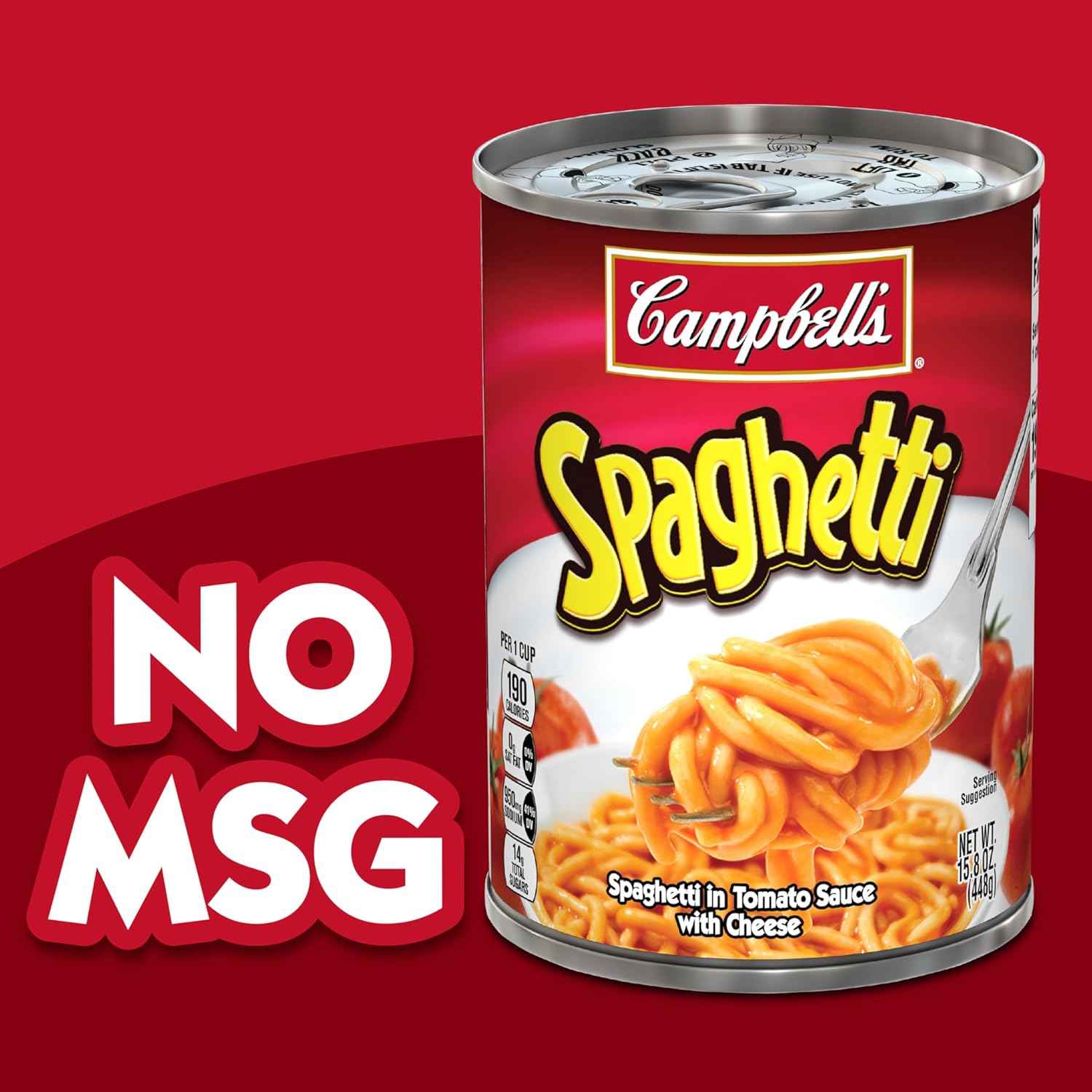 Campbell's Canned Spaghetti for Solo Living Pantry, Standalone Can Meal for Independent Adults