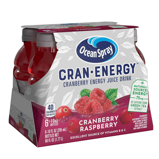 Ocean Spray Cran-Energy Cranberry Raspberry Energy Juice Drink for Home Wellness Rituals and Mindful Energy Replacement