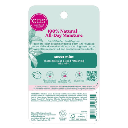 eos USDA Organic Lip Balm Stick Multi-Pack - Holiday Stocking Stuffer for Women, Cute Clean-Beauty Present