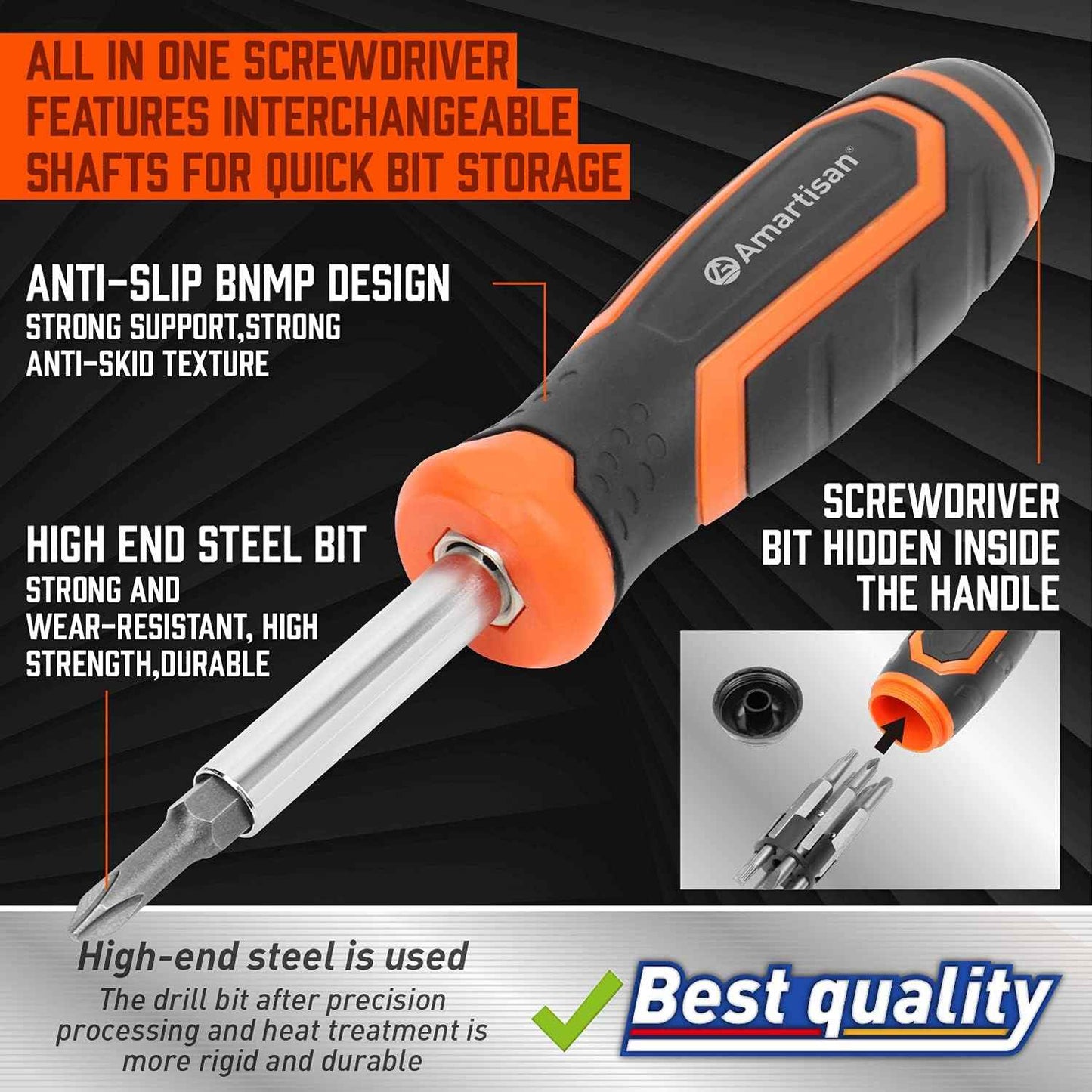 Amartisan 18-in-1 Multi-bit Screwdriver – Portable Repair Tool for Camping Gear, Bikes, and Trail Equipment