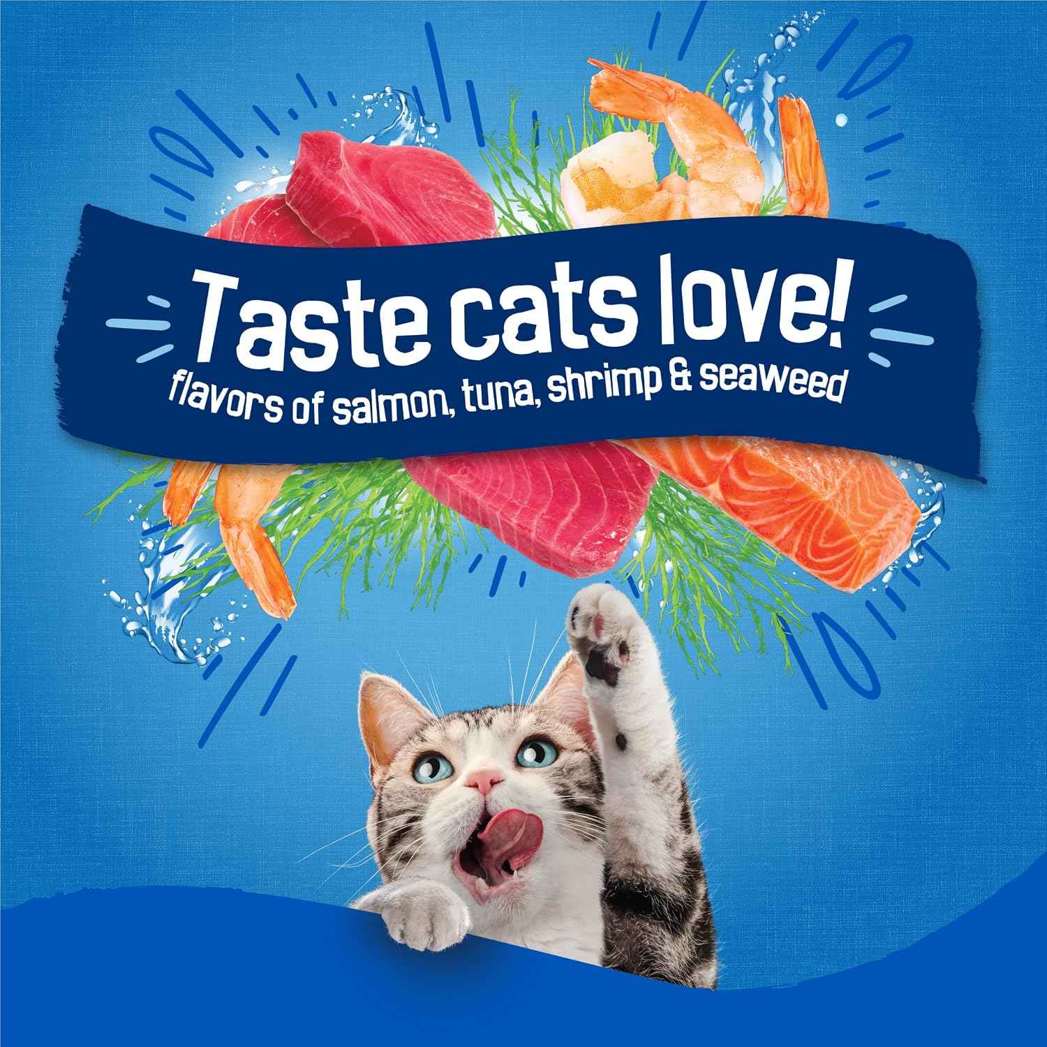 Purina Friskies Seafood Sensations Dry Kibble 22 lb. Salmon Tuna Shrimp - Complete Daily Nutrition with Satisfaction Guarantee
