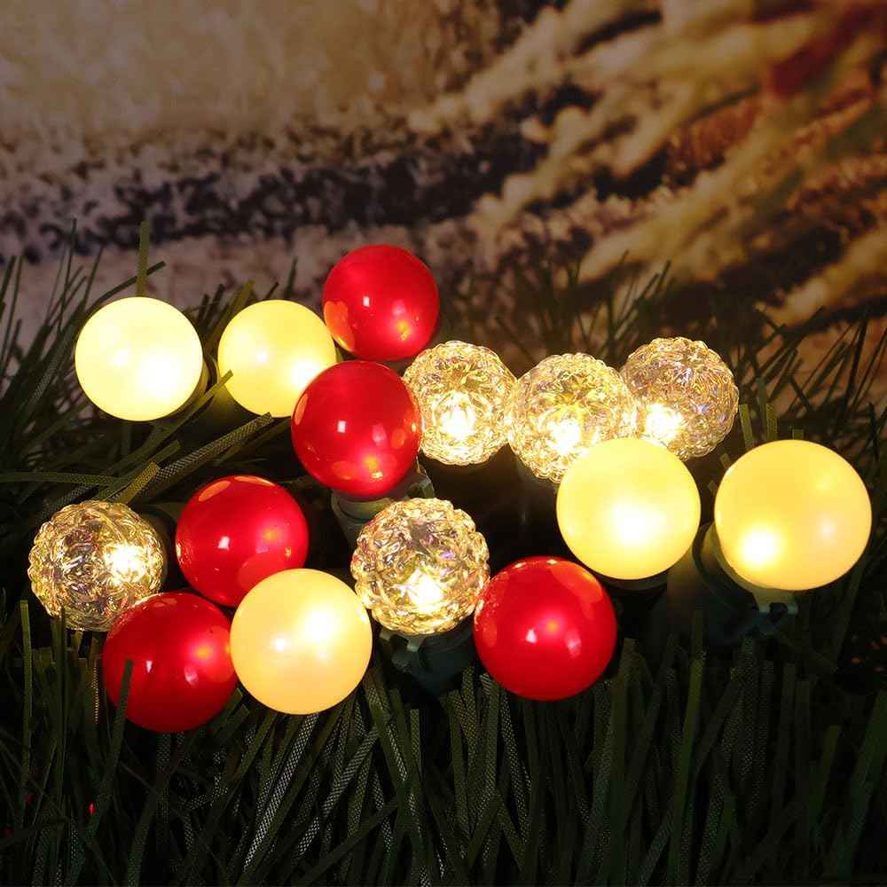 Addlon Pearlized G15 Globe String Lights – Thoughtful Housewarming Gift for Her with Vintage Holiday Ambiance