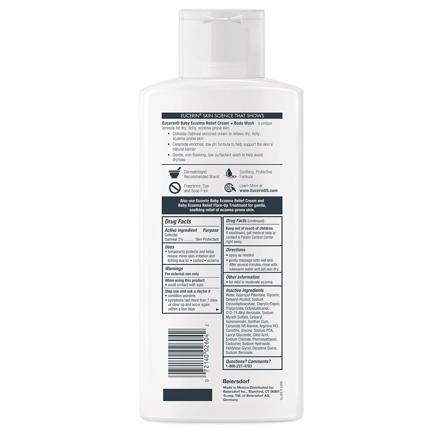 Eucerin Baby Eczema Relief Cream Wash – Soothing Bath Ritual for Sensitive Skin Care