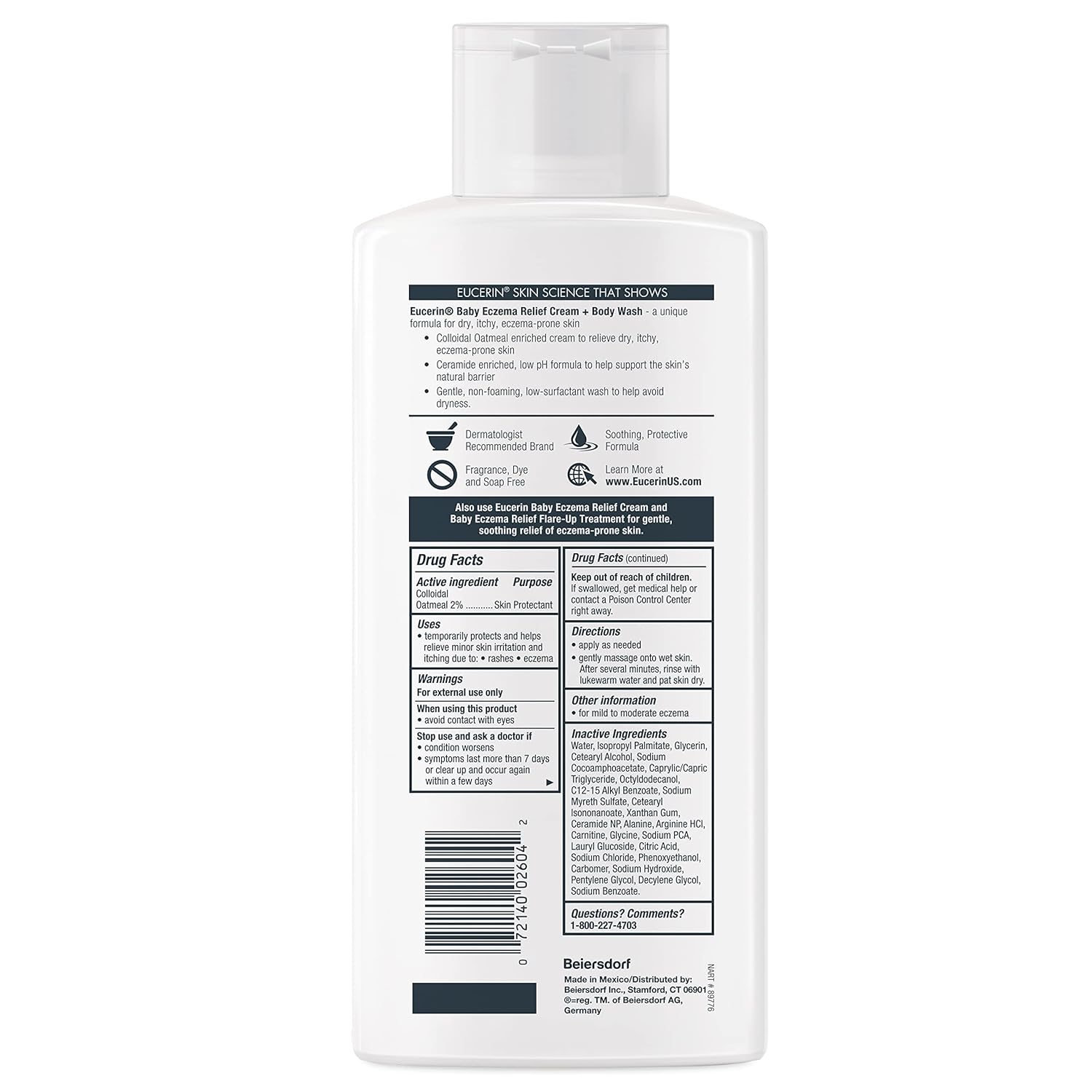 Eucerin Baby Eczema Relief Cream Wash – Soothing Bath Ritual for Sensitive Skin Care
