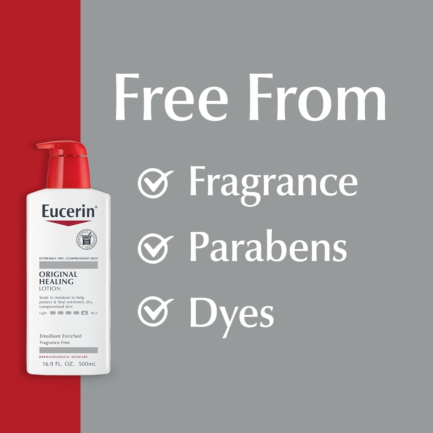 Eucerin Original Healing Rich Body Lotion – Flameless Safe Moisturizer for Home