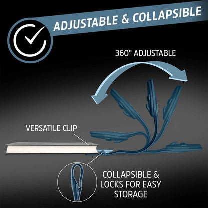 Energizer Flex-R LED Book Light – Clean Design Bedside Lamp, Neutral Clip-On Light for Uncluttered Spaces