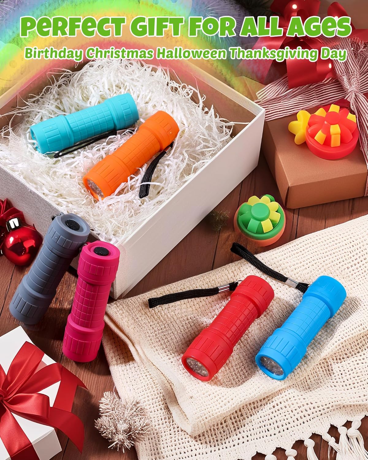 EverBrite 9-LED Flashlight 6-Pack – Trail and Campsite Light for Hikers, Campers, and Hunters