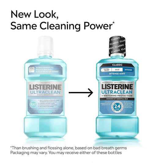 Listerine Ultraclean Antiseptic Mouthwash – Pre-Work Morning Ritual for All-Day Fresh Breath Focus