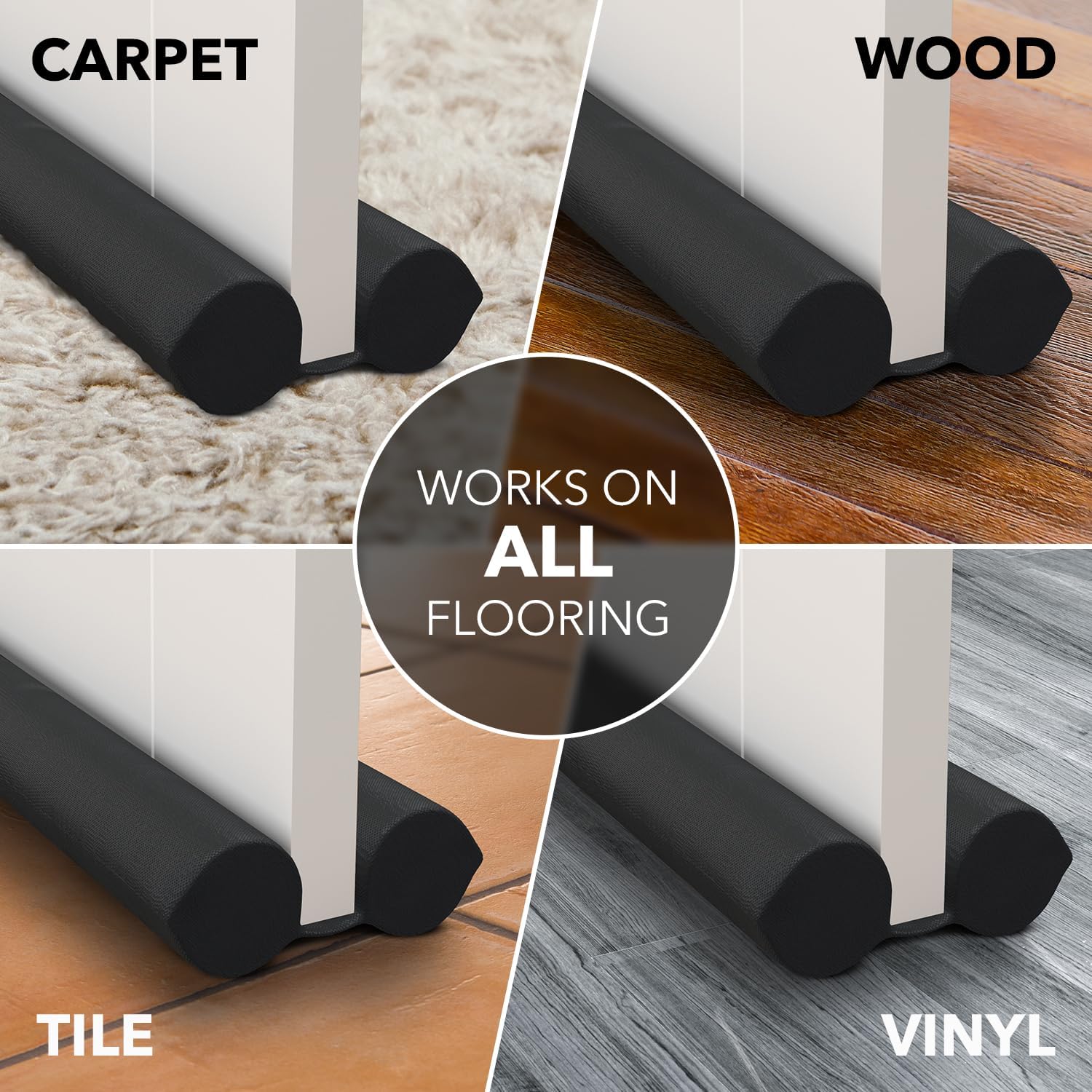 Everlasting Comfort Under Door Draft Stopper – Kid and Pet Safe Door Gap Blocker, No Hardware Required