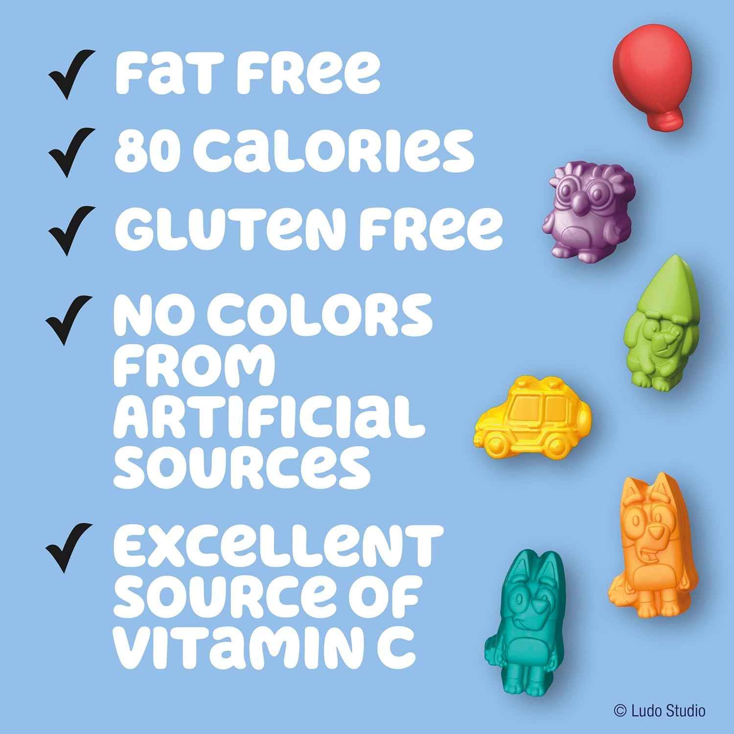 Bluey Fruit Flavored Snacks, Fat Free Gluten Free Treat with Vitamin C for Health Conscious Parents, 22 Count