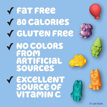 Bluey Fruit Flavored Snacks, Fat Free Gluten Free Treat with Vitamin C for Health Conscious Parents, 22 Count