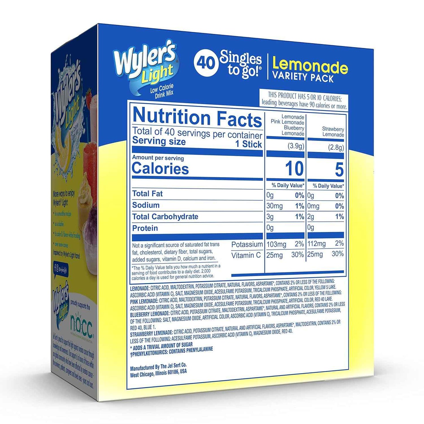 Wyler's Light Singles To Go Powder Packets – Mindful Hydration for Home and Gym, Vitamin C Fortified Low-Calorie Drink Mix Sticks