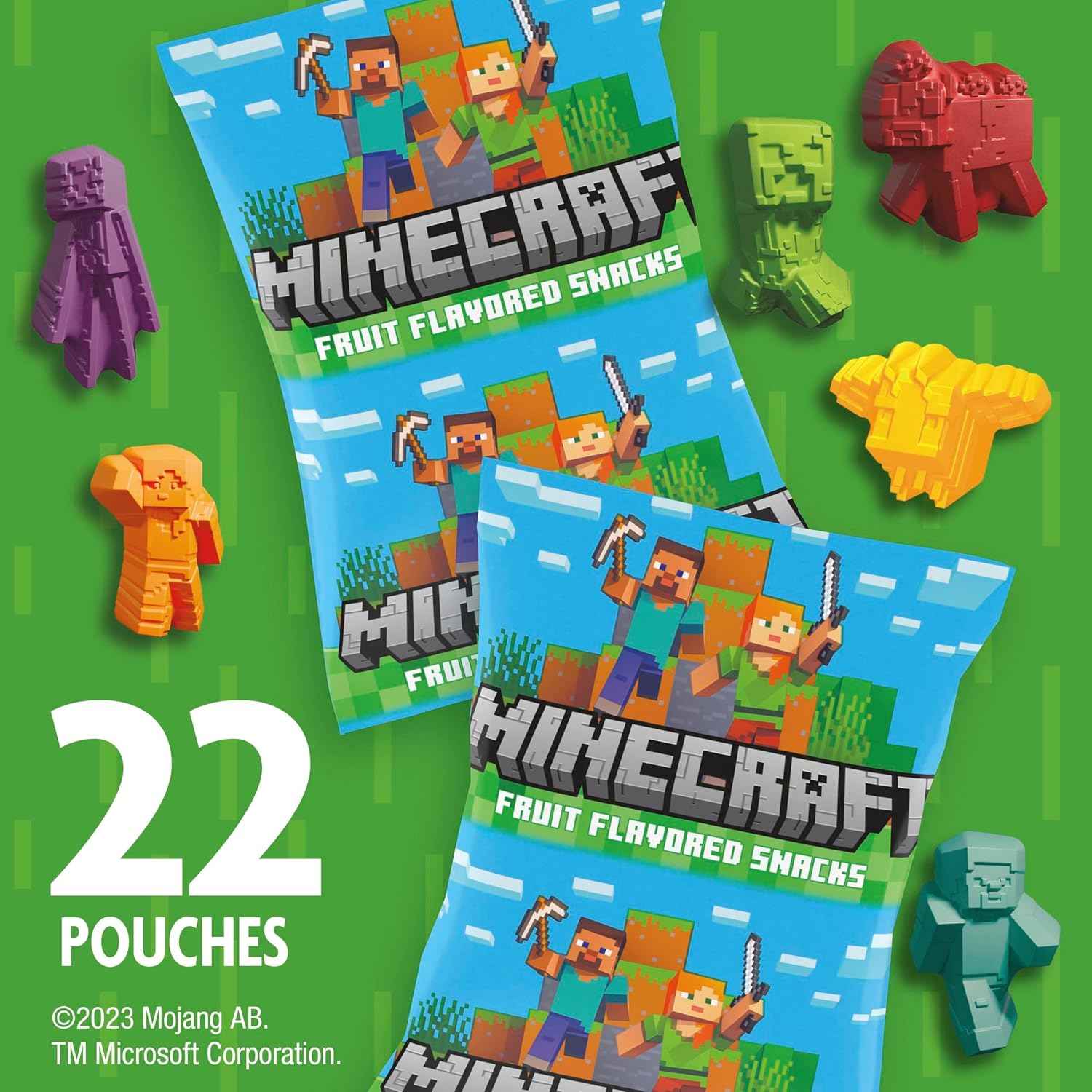 Minecraft Fruit Flavored Snacks 22 Pouch Value Pack – Themed Goody Bag Filler for Birthday Parties