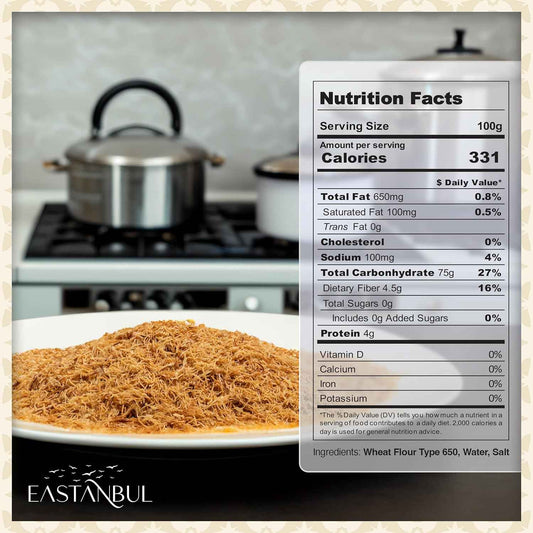 Eastanbul Pre-Baked Kataifi Dough – Simple Three-Ingredient Topping for Clean, Unfussy Dessert Recipes