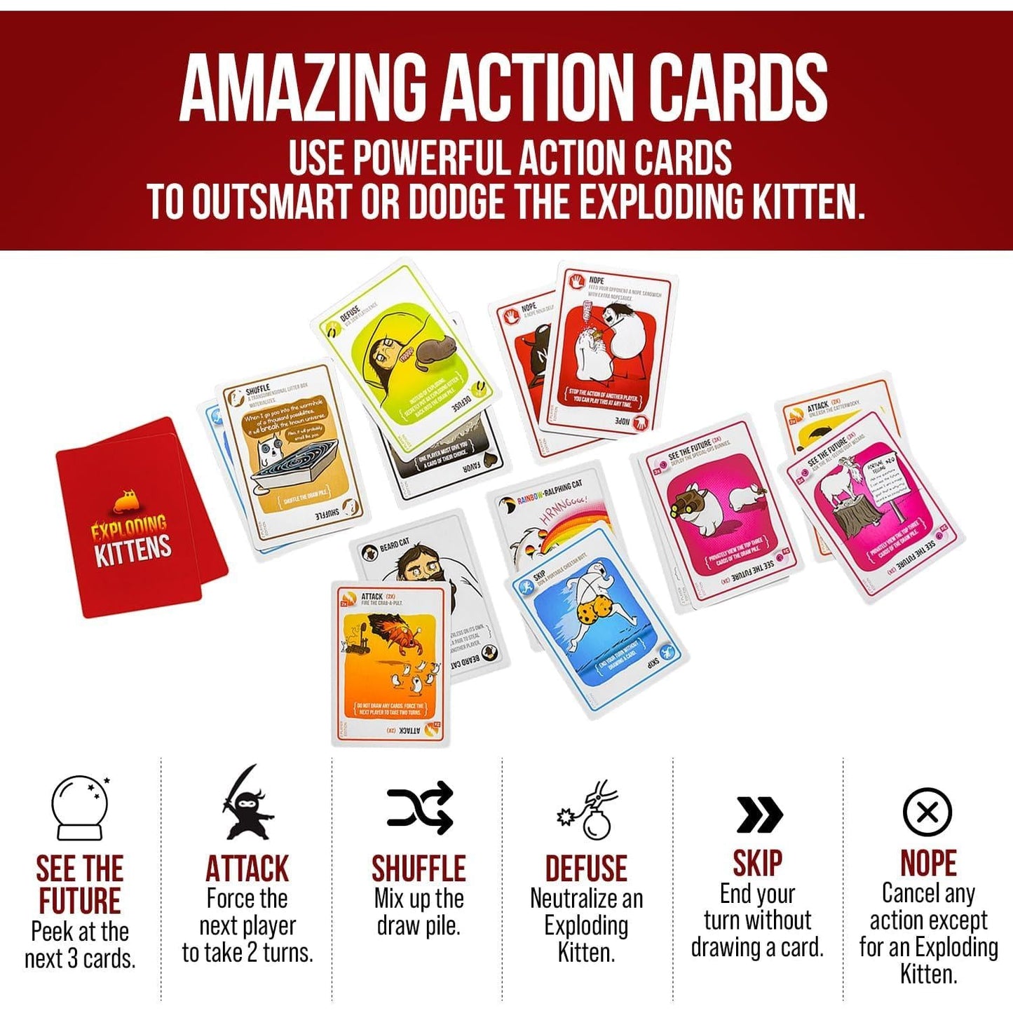 Exploding Kittens Party Pack – Campground Picnic Table Game for Families, 0.53 lb Travel Size