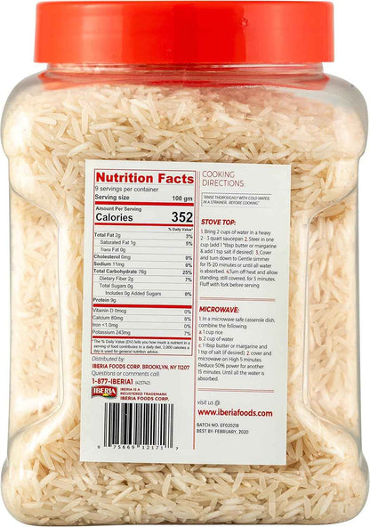 Iberia Aged Basmati Rice – Naturally Fragrant Gluten-Free Pantry Staple for Wholesome Home Cooking, 2 lb