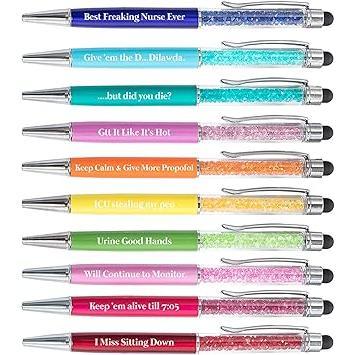 Seven_Days_of_The_Week_Pen_Describing_Mentality,Glitter_Ballpoint_Pens,Black_Ink_Medium_Point_1.0_mm_Gift_Pens,_Cute_Pens_Office_Supplies_for_Women