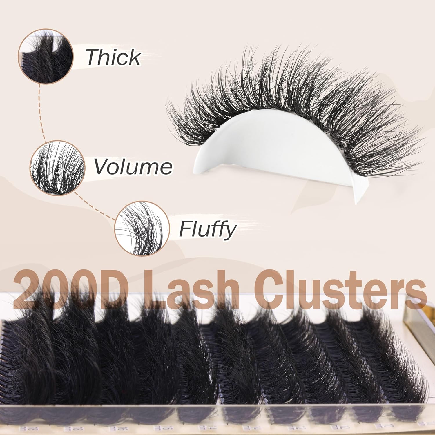 Focipeysa_Lash_Extension_Kit_Thick_Eyelash_Extension_Kit_10-18mm_Fluffy_Lash_Clusters_200D_Individual_Eyelashes_Kit_with_Lash_Bond,_Lash_Remover,_Lash_Applicator,_DIY_Lashes_Extension_Makeup_Cosmetic_Eyelashes_Extensions