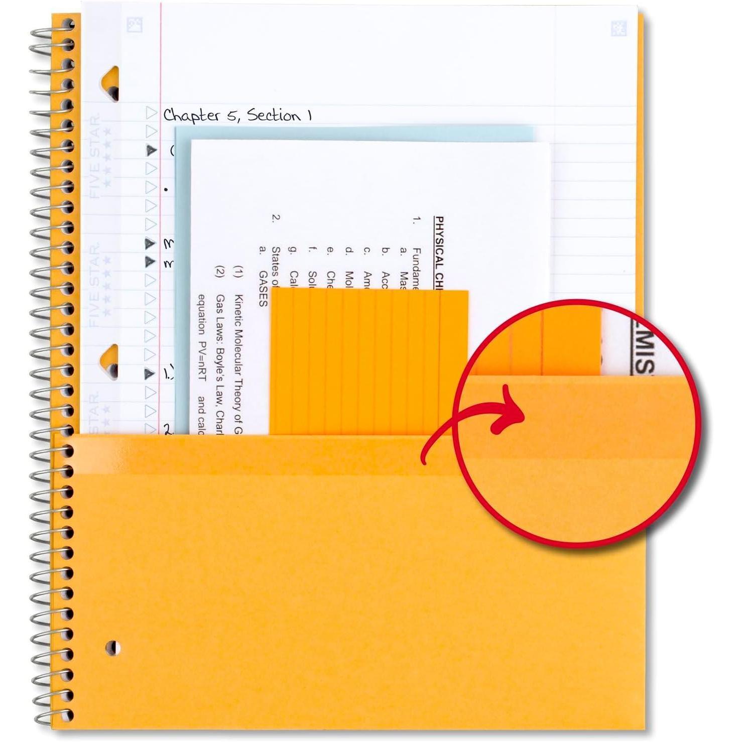 Five_Star_Spiral_Notebook_+_Study_App,_5_Subject,_College_Ruled_Paper,_Fights_Ink_Bleed,_Water_Resistant_Cover,_8-1/2"_x_11",_200_Sheets