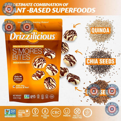 Drizzilicious_Mini_Rice_Cakes_S'mores_-_Crisps,_Healthy_Snack_for_Adults_and_Kids,_Flavored_Cakes,_Vegan,_Gluten_Free,_Allergen_Only_90_Calories_Per_Serving-_4_oz_(Pack_of_1)