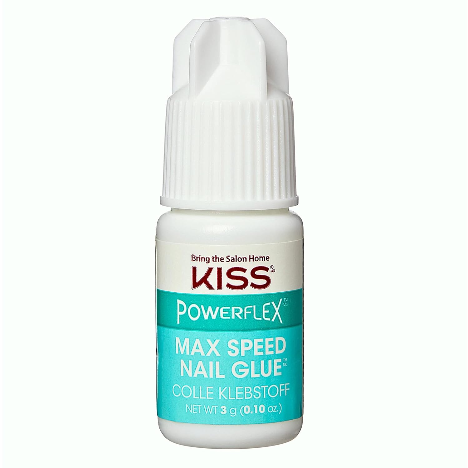 KISS_PowerFlex_Maximum_Speed_Nail_Glue_for_Press_On_Nails,_Super_Strength_Flex_Formula_Nail_Adhesive,_Includes_One_Bottle_3g_(0.10_oz.)_with_Twist-Off_Cap_&_Nozzle_Tip_Squeeze_Applicator