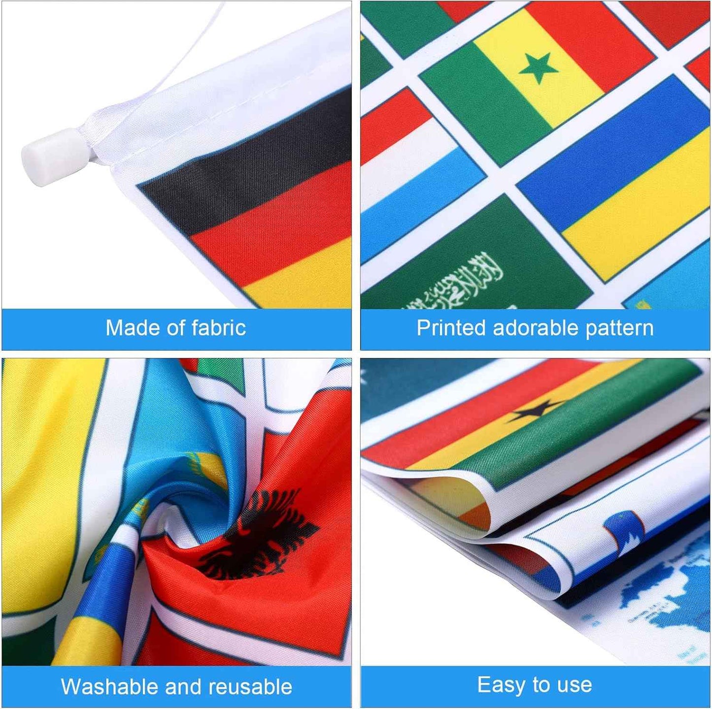 Tatuo Country Flag Bunting – Soccer-Themed Birthday Party Decor for Backyard and Playroom, Set of 2 Polyester Banners