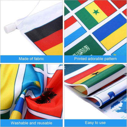 Tatuo Country Flag Bunting – Soccer-Themed Birthday Party Decor for Backyard and Playroom, Set of 2 Polyester Banners