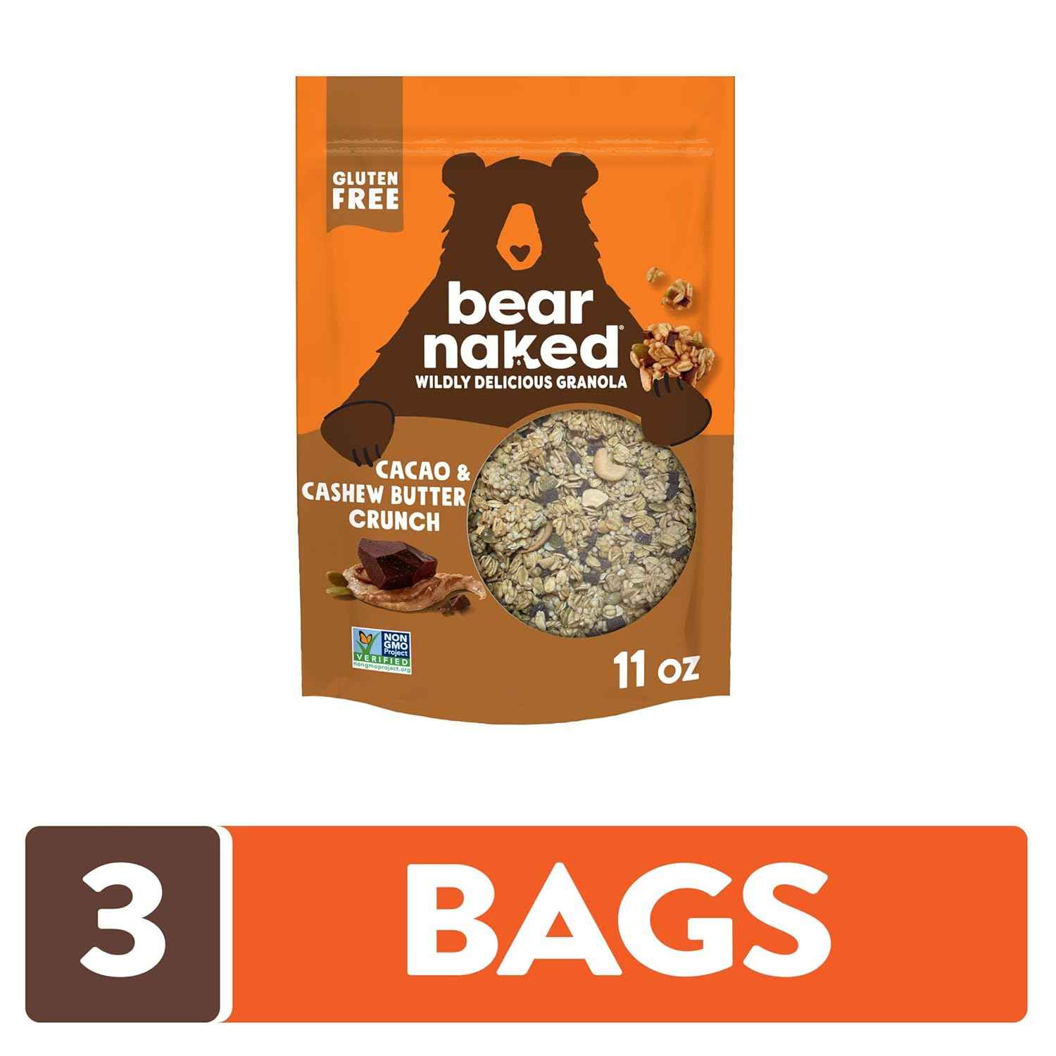 Bear Naked Whole Grain Cacao Cashew Butter Granola – Plant-Based Snack for Health-Conscious Home Breakfast Rituals