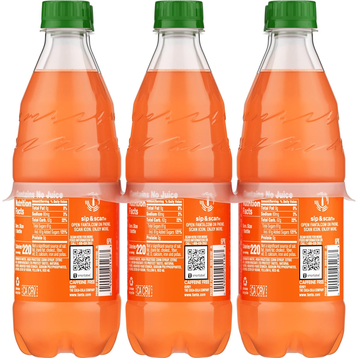 Fanta Orange Soda – Kids' Lunchbox Drink, 6 Pack of 16.9 fl oz Bottles for School and Home