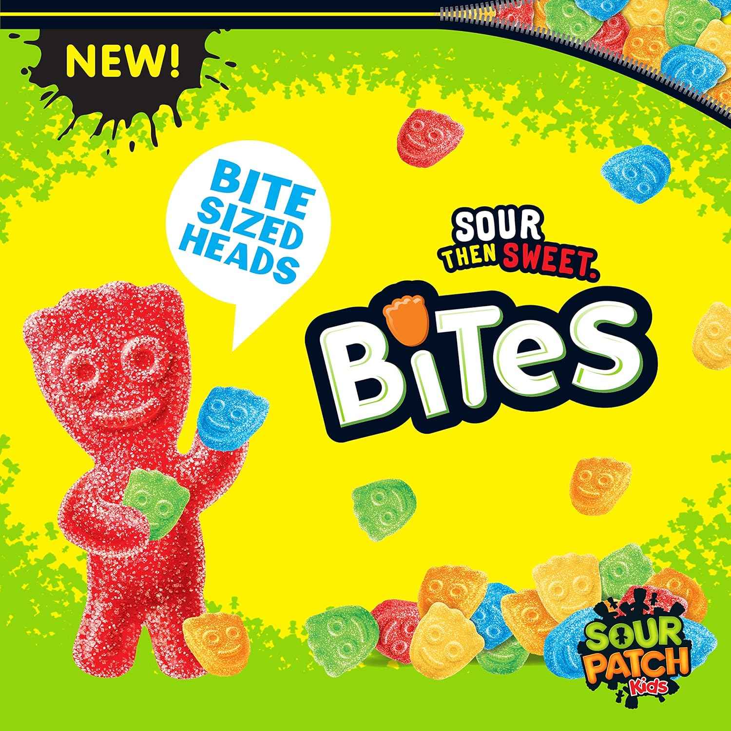 SOUR PATCH KIDS Bites Soft & Chewy Candy, 12 oz – Portable Road Trip & Movie Night Snack