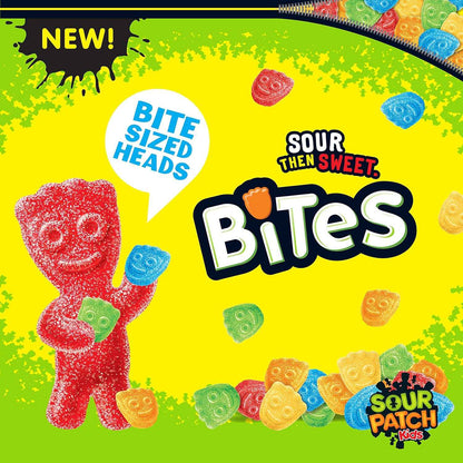 SOUR PATCH KIDS Bites Soft & Chewy Candy, 12 oz – Portable Road Trip & Movie Night Snack