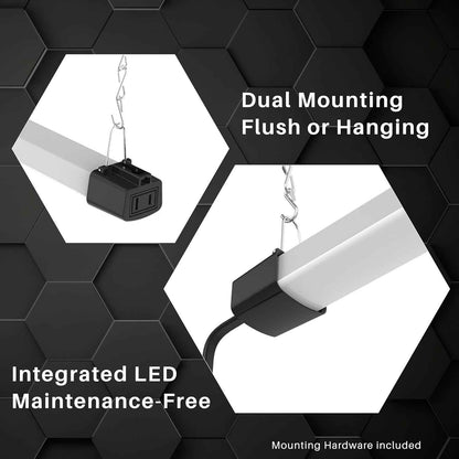 Quarterback 4FT LED Shop Light 1.42 Inch Slim Profile for Clean Garage Ceiling 40W 5000K