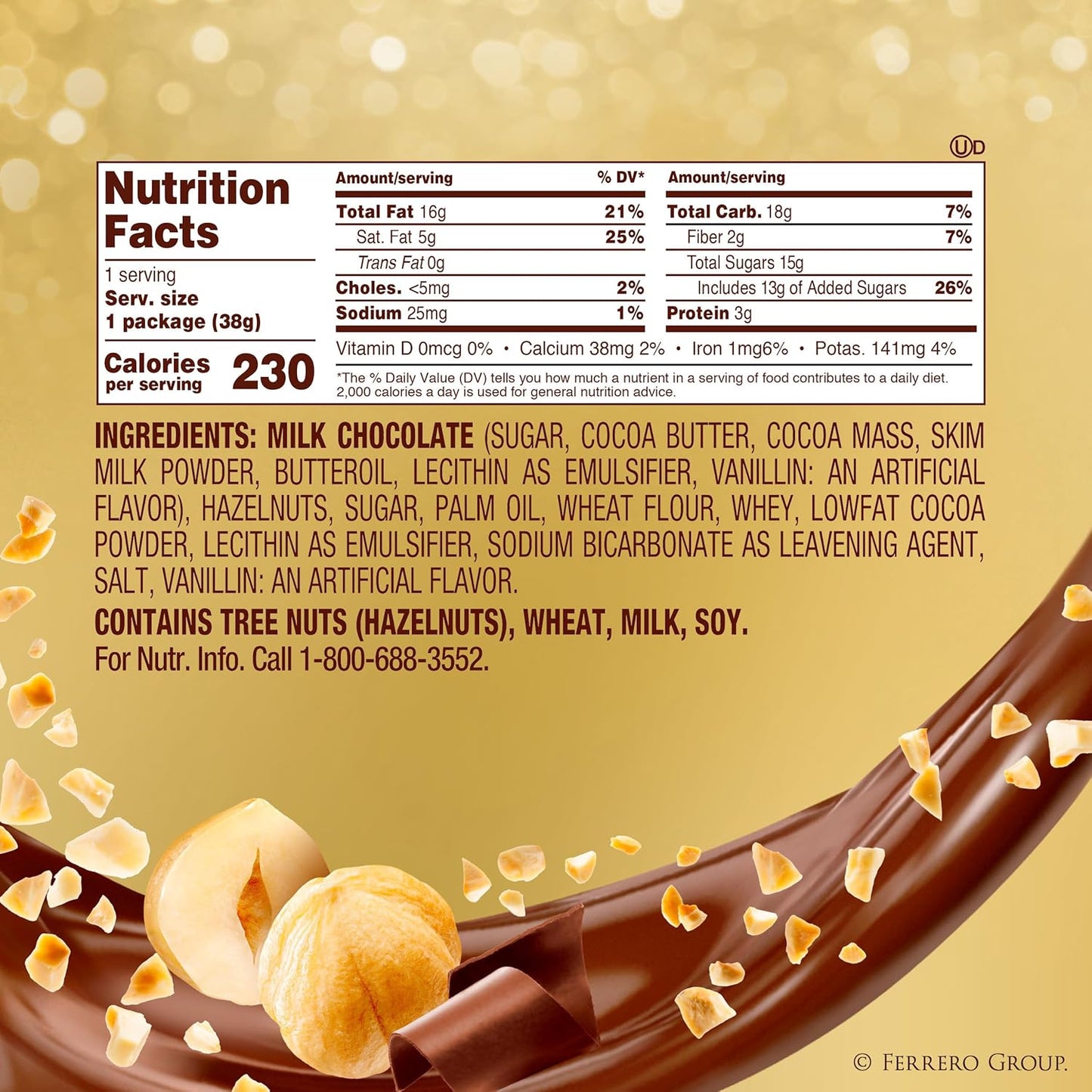 Ferrero Rocher Hazelnut Chocolates – Elegant Birthday Gift for Her and Him, Individually Wrapped 3-Count Box