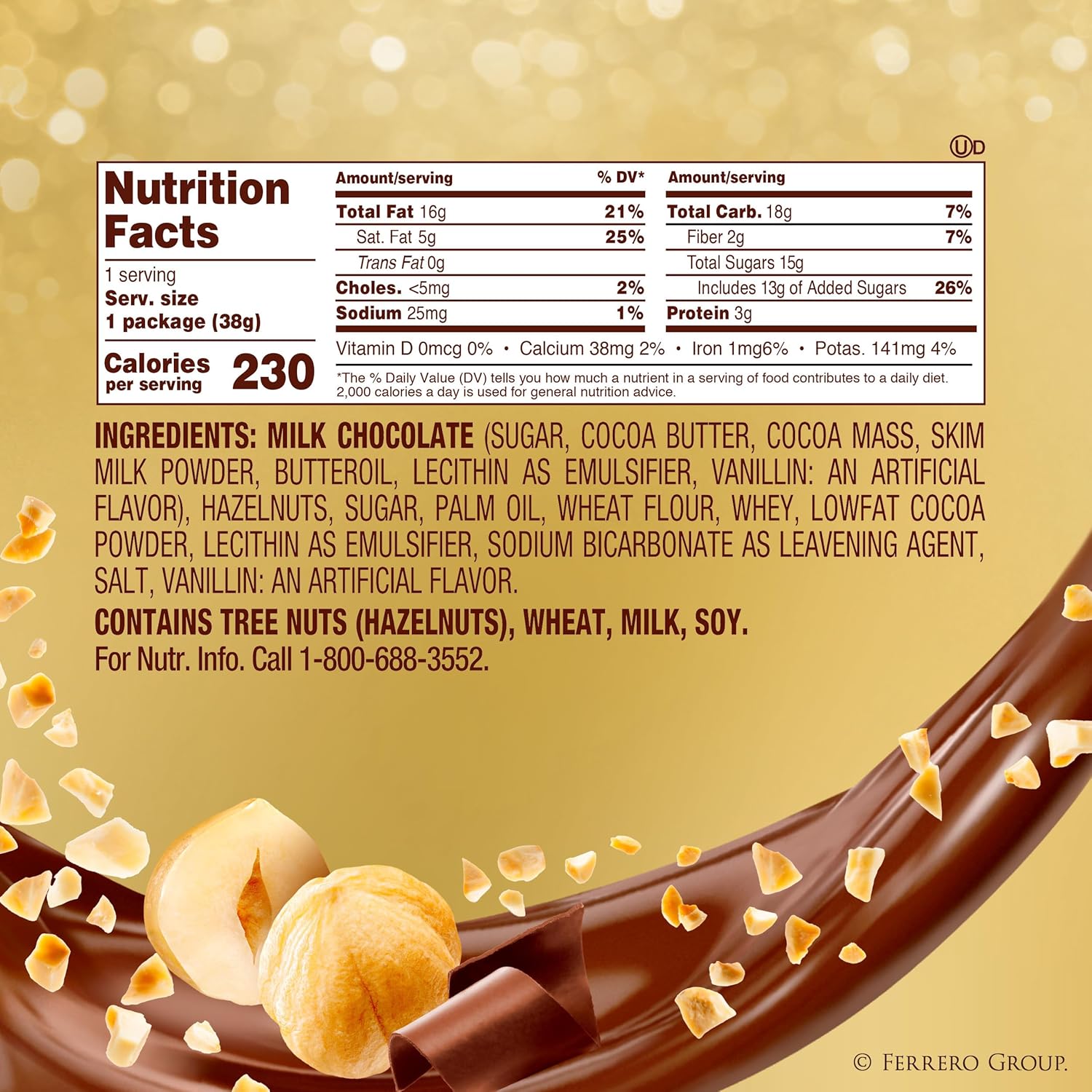 Ferrero Rocher Hazelnut Chocolates – Elegant Birthday Gift for Her and Him, Individually Wrapped 3-Count Box