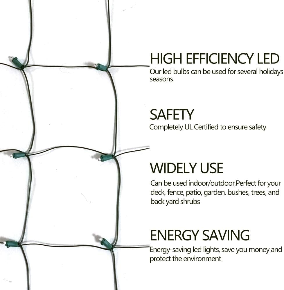 FestoonNET Pro – Cozy 3000K Warm White Net Lights for Living Room Christmas Tree and Indoor Ambiance