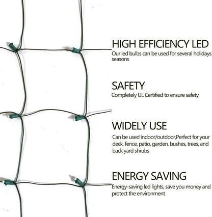 FestoonNET Pro – Cozy 3000K Warm White Net Lights for Living Room Christmas Tree and Indoor Ambiance